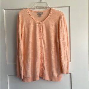 LOFT Women's Peach Cardigan Sweater